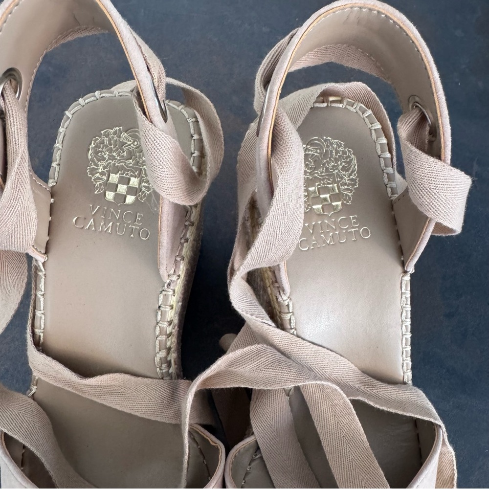 Vince Camuto Women's Taupe Espadrille Wedges - Picture 6 of 13